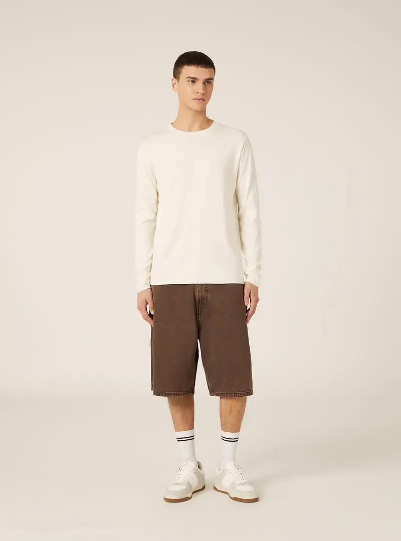 Pullover girocollo in cotone WH1 WHITE