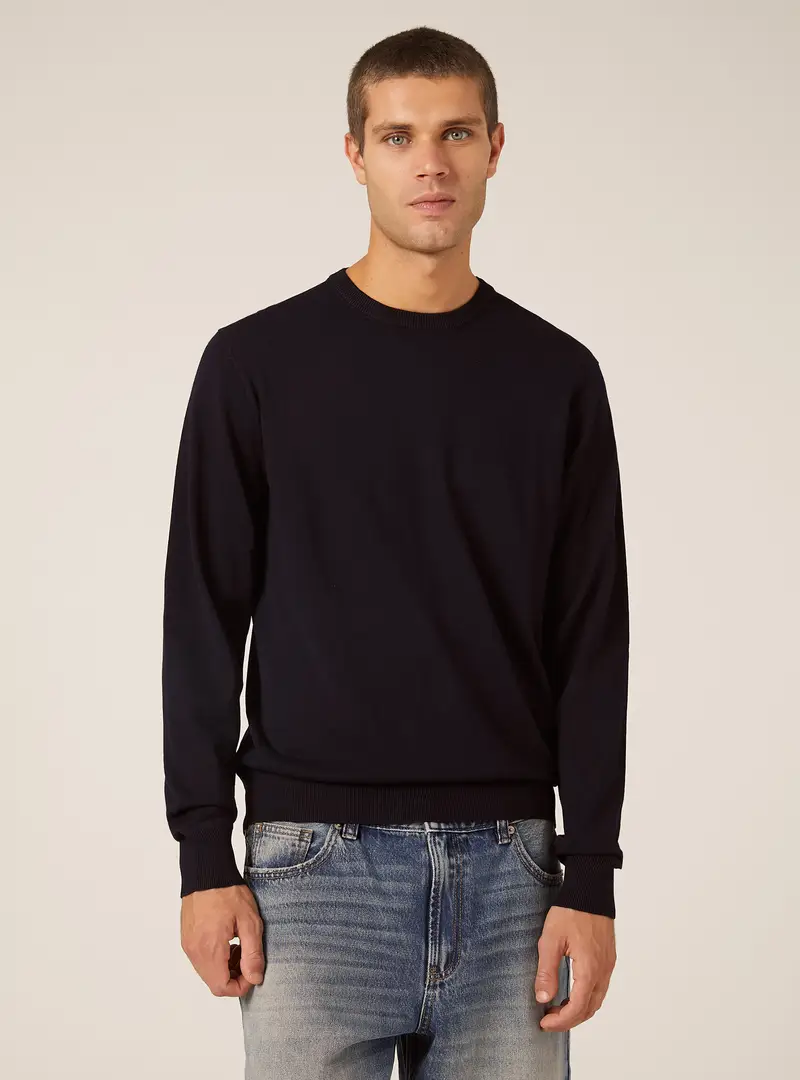 Alcott Pullover girocollo blu in viscosa Ecovero