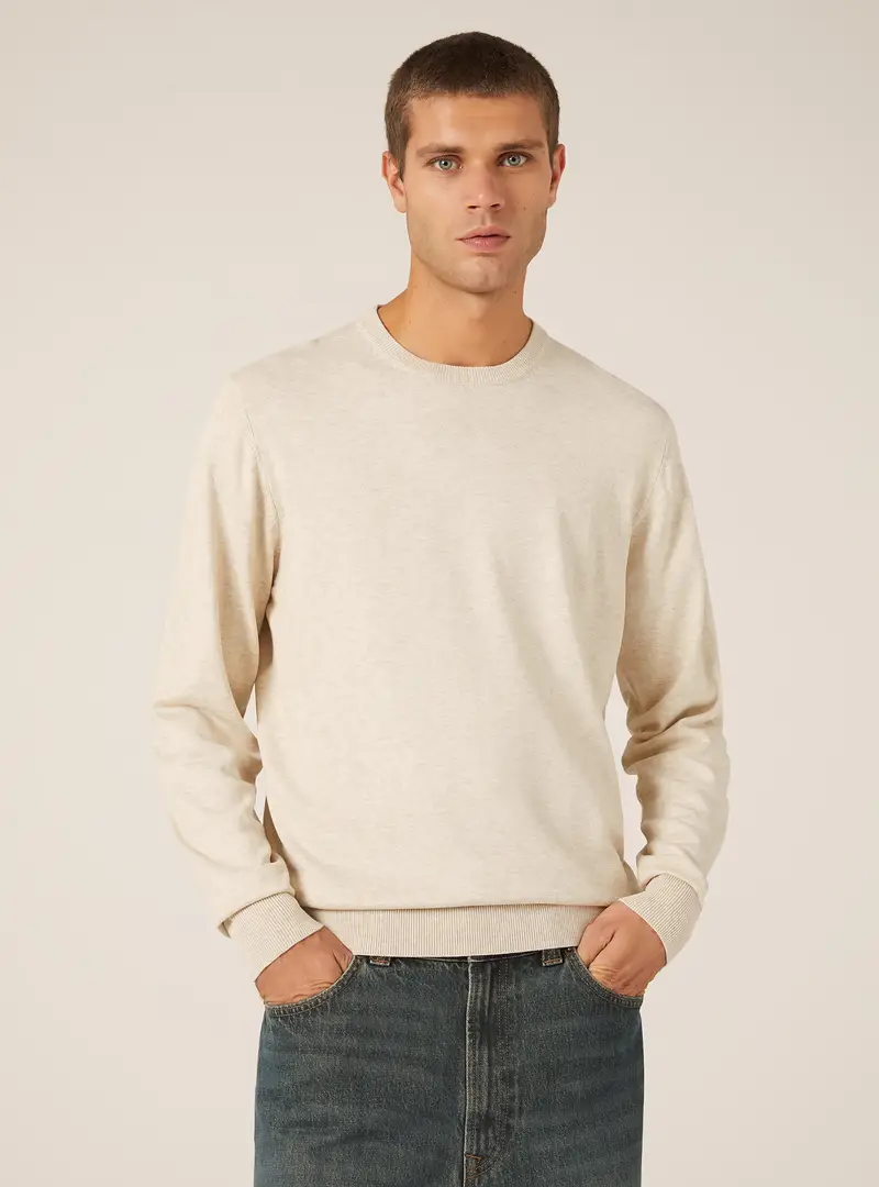 Pullover girocollo in viscosa Ecovero