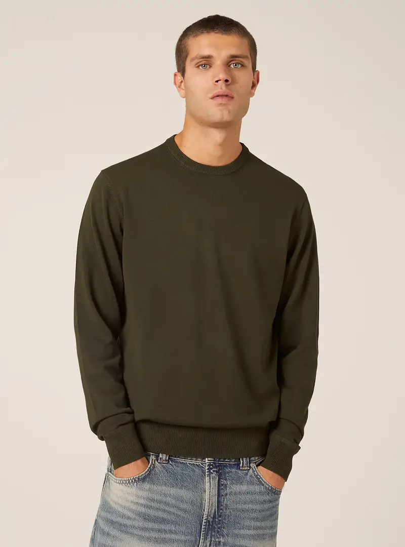 Pullover girocollo in viscosa Ecovero