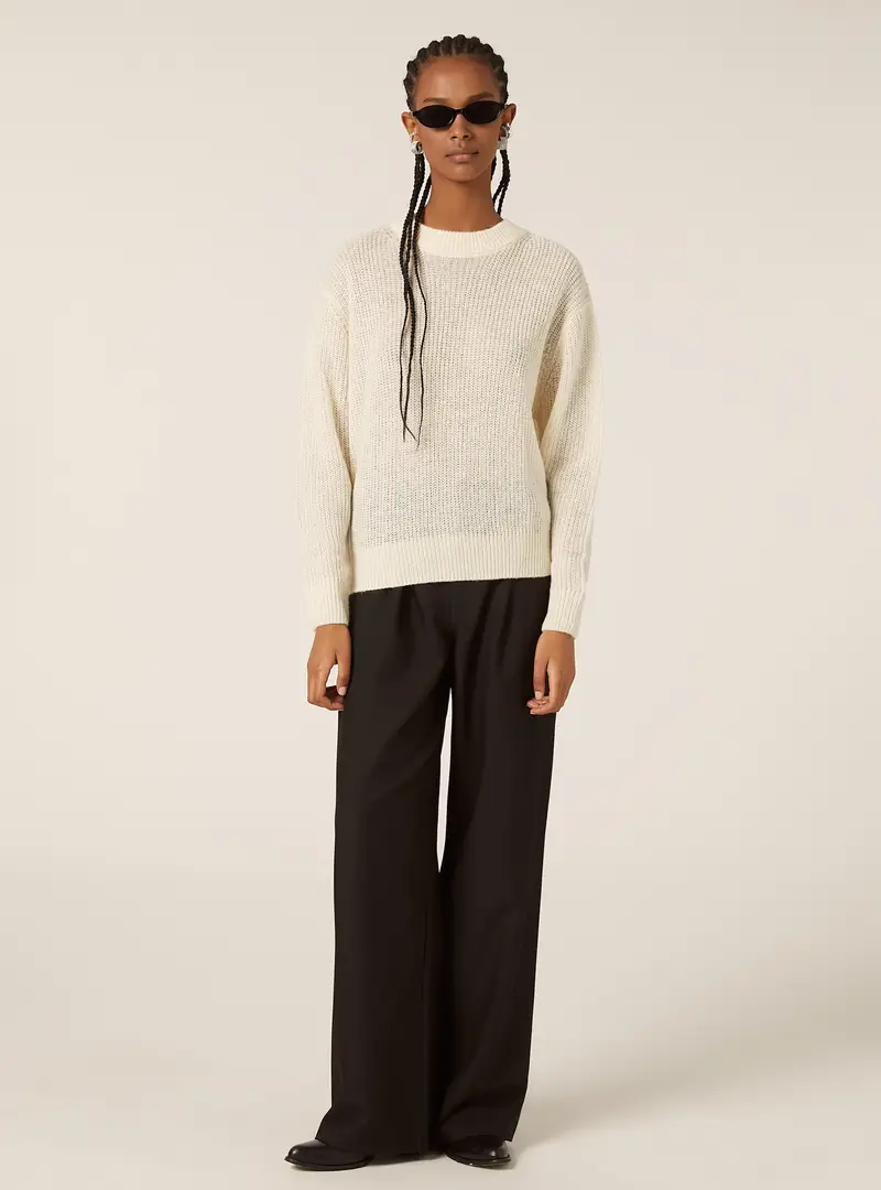 Pullover girocollo tinta unita