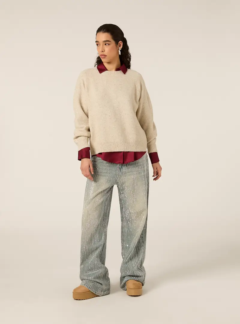 Pullover in lurex BG3 BEIGE