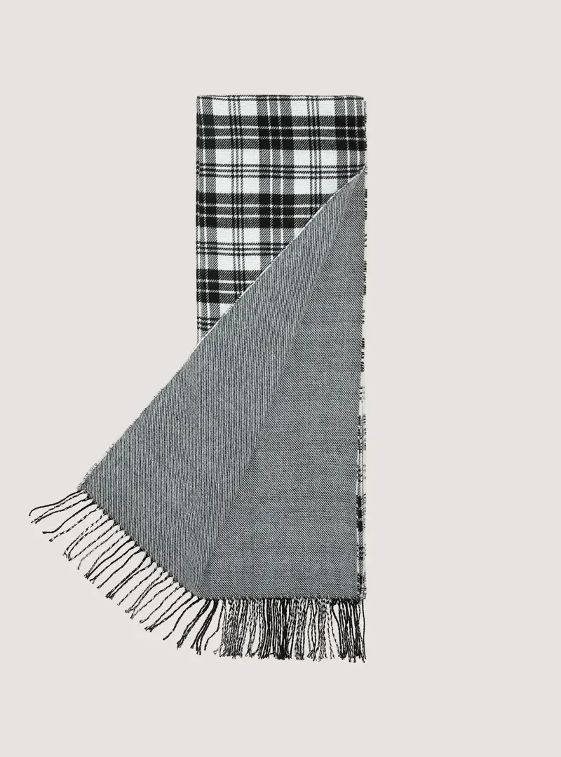Sciarpa a quadri double face WH2 WHITE
