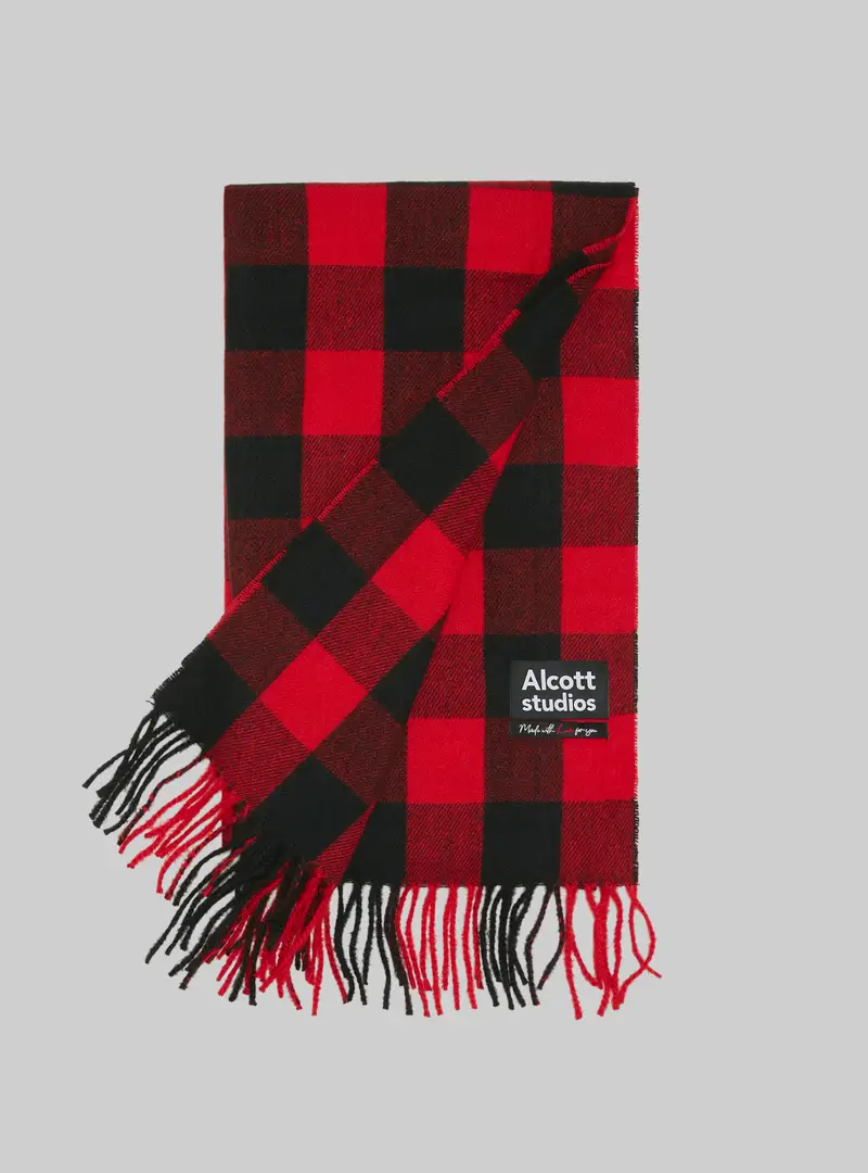 Sciarpa check con frange