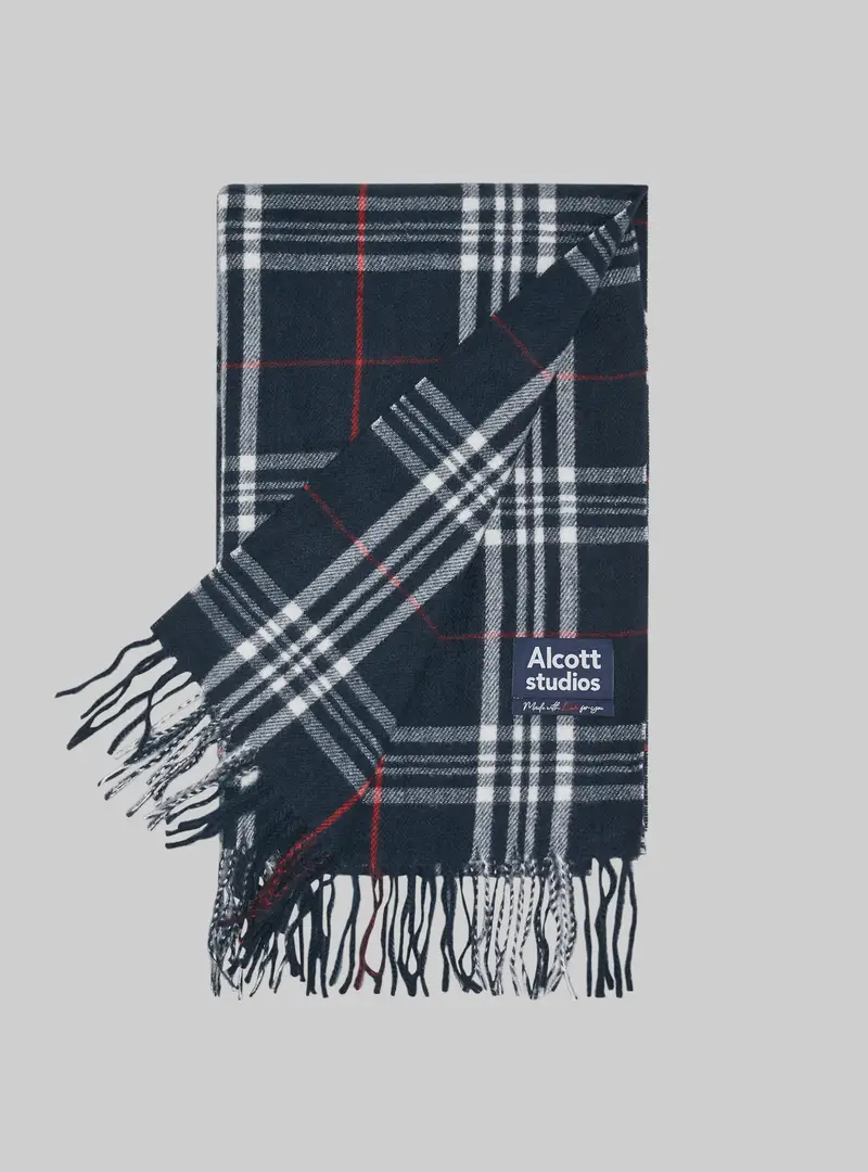 Sciarpa check con frange