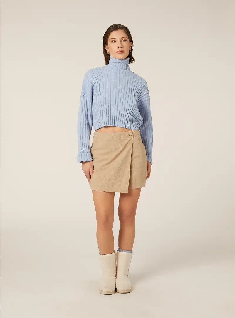 Skort in velluto a costine BG2 BEIGE