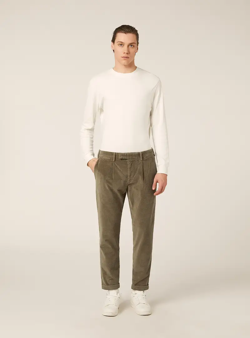 Slack in velluto a coste KY2 GREEN