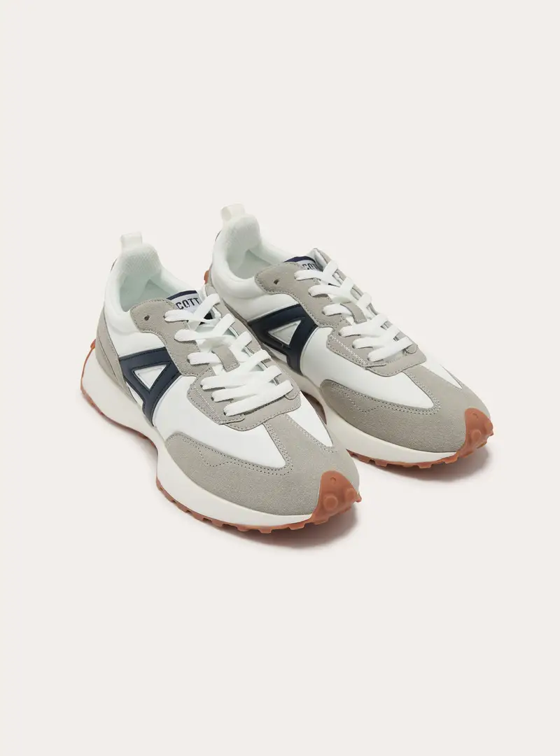 Sneakers con logo a contrasto WH1 WHITE