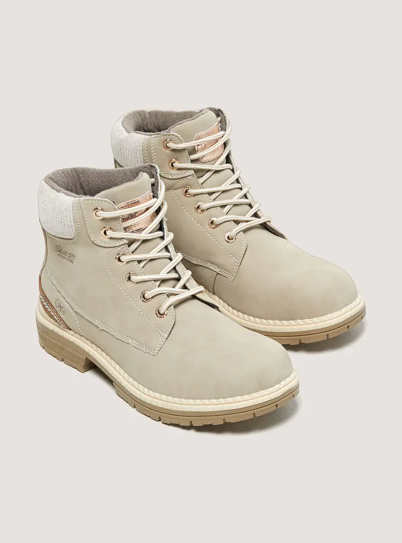 Stivaletti Mountain con stringhe C5592 BEIGE