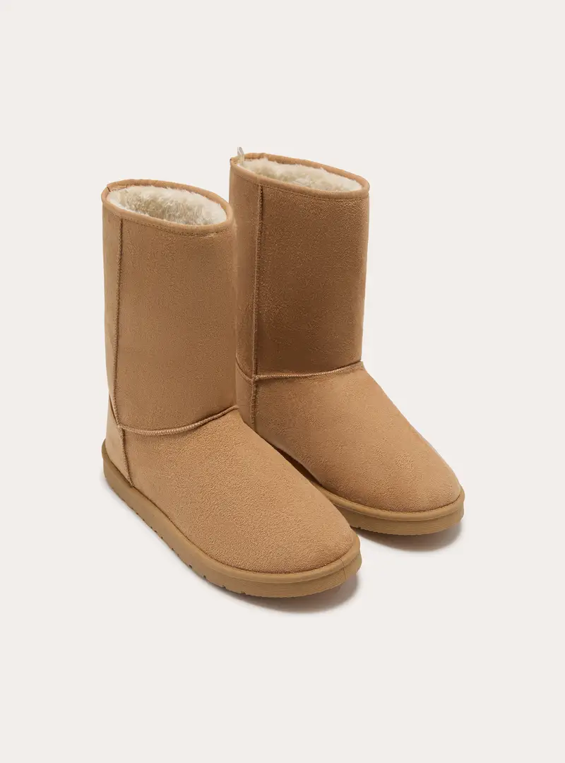 Stivaletti scamosciati con ecopelliccia interna BG3 BEIGE