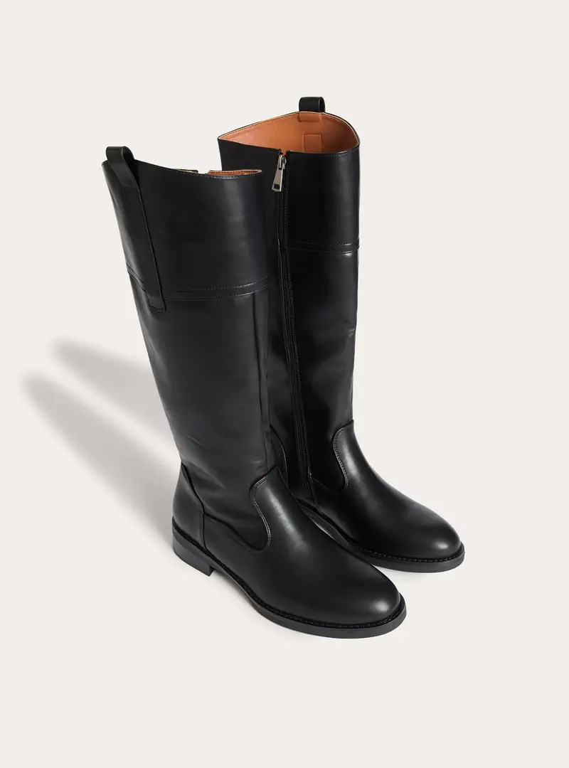 Stivali alti effetto pelle BK1 BLACK