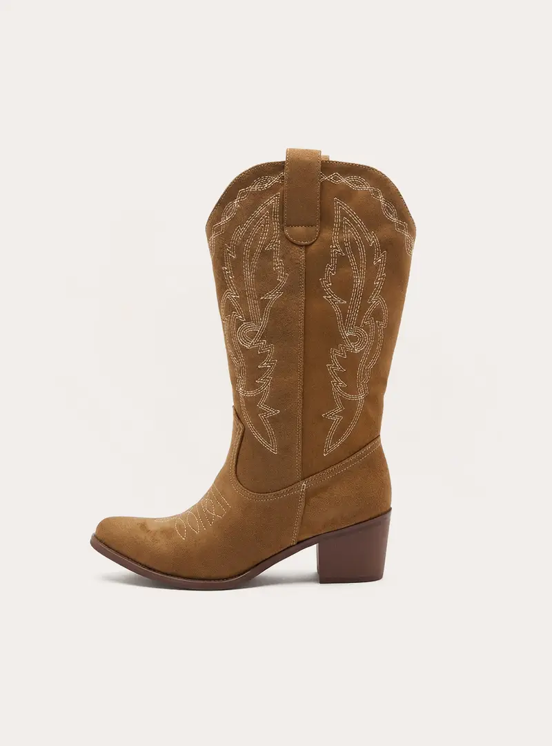 Stivali camperos con ricami BR3 BROWN