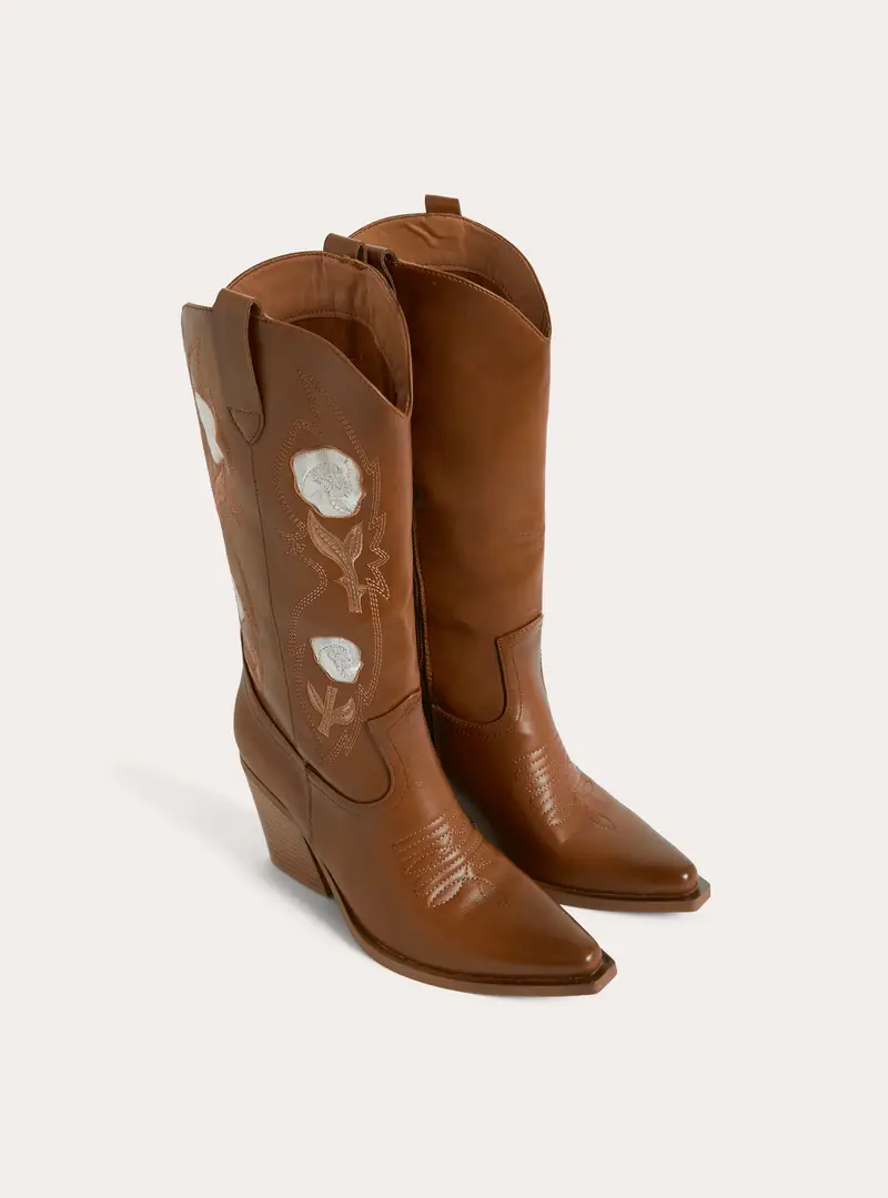 Stivali camperos con rose TB2 TOBACCO