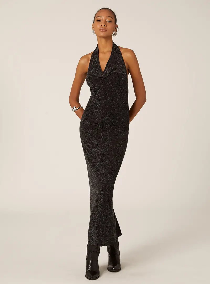 Vestito halter con strass