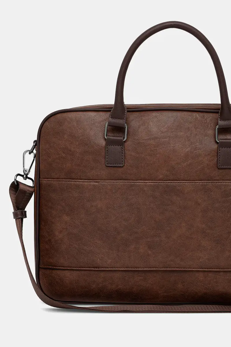 borsa per laptop colore marrone TOURNEUR.220 miniatura 3