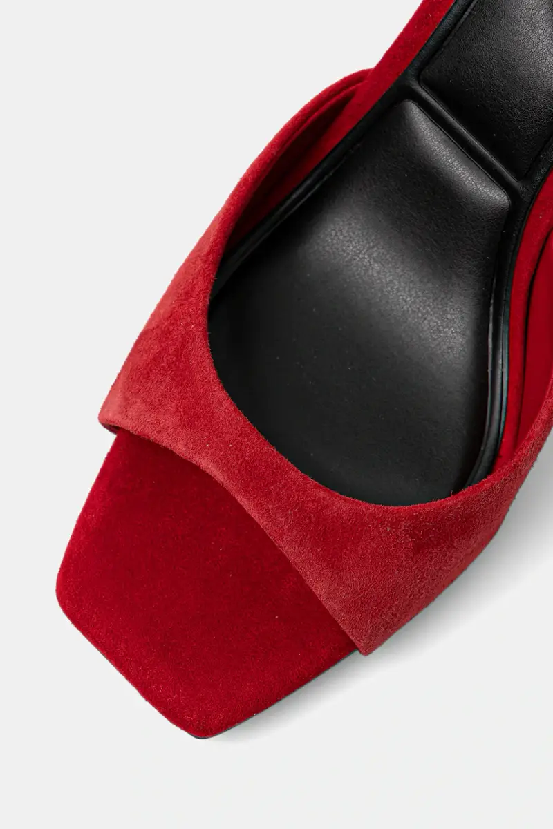 sandali in camoscio VALENTYNA colore rosso 14145895 miniatura 4