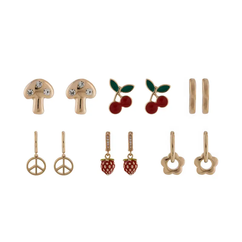 Set di 6 paia di orecchini Aldo Charmiies 13994892 Oro