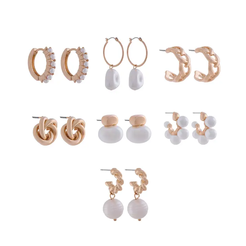 Set di 7 paia di orecchini Aldo Sevenlooks 14088487 Oro