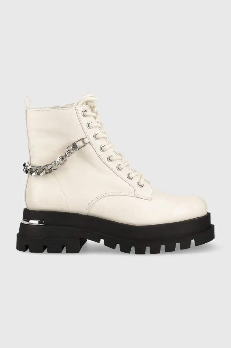 stivali da motociclista in pelle Grandeur donna Bianco