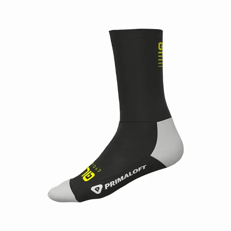 Calze Ciclismo Thermo Primaloft Nero Giallo Fluo Uomo L