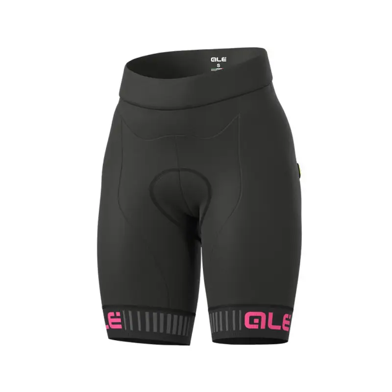 Ale Pantaloncini Ciclismo Traguardo Nero Rosa Fluo Donna XL