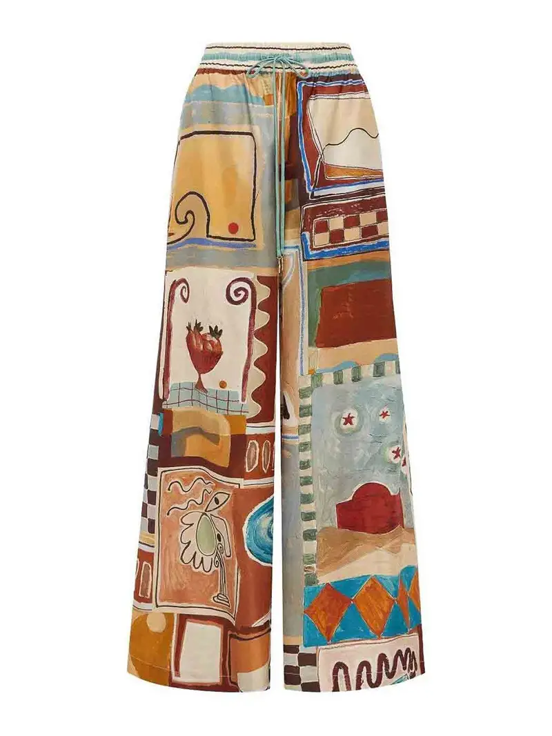 Pantaloni di seta Blu