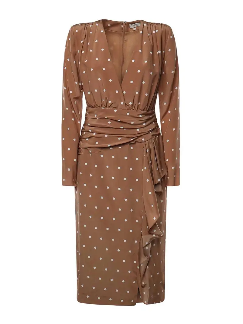 Abito a pois con volant Bianco