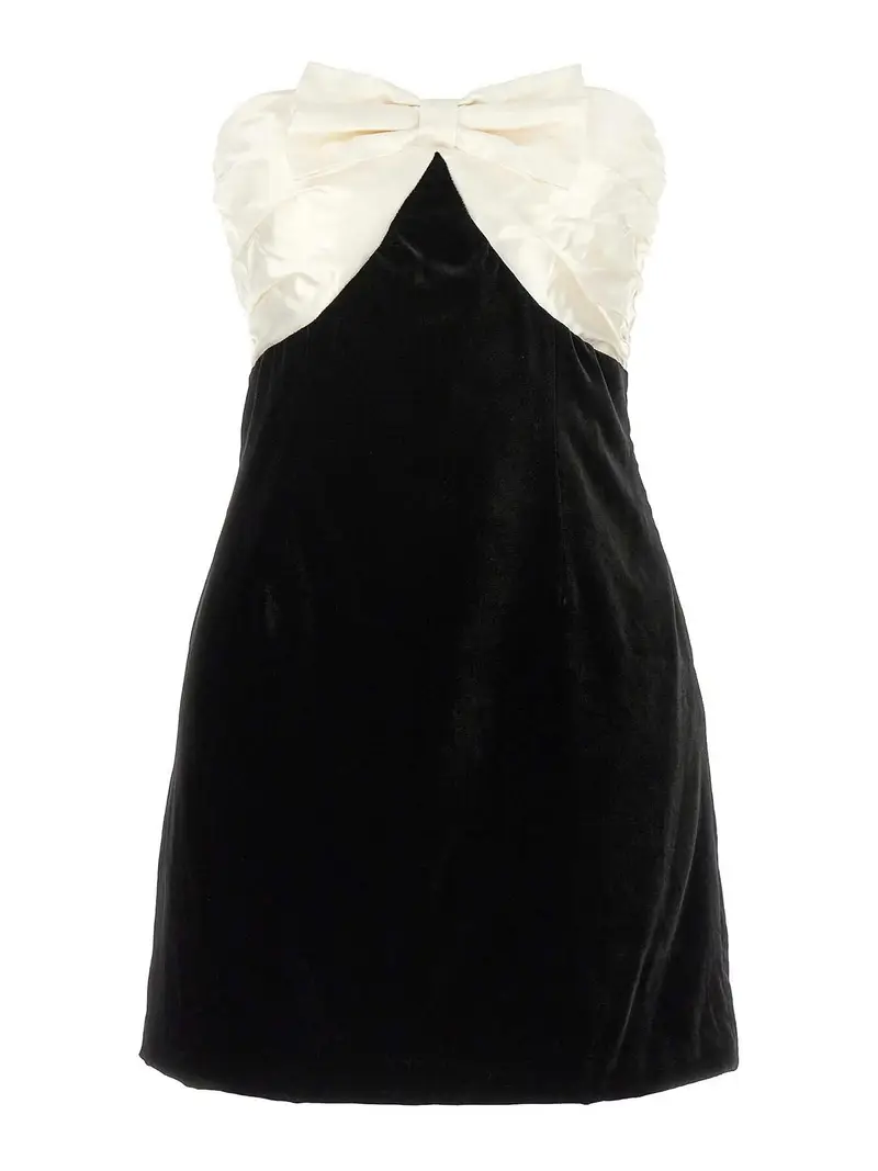 Abito corto con fiocco Bianco