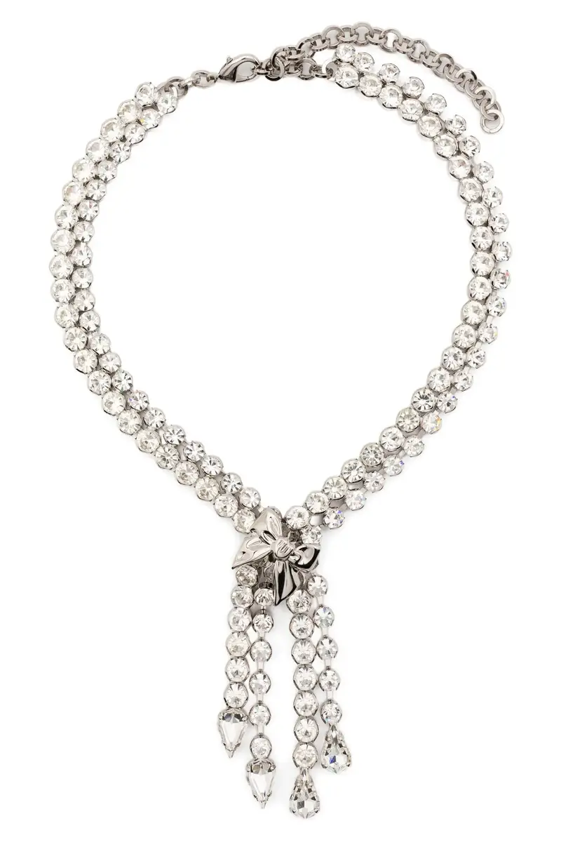 Collana Cristalli Fiocco Argento