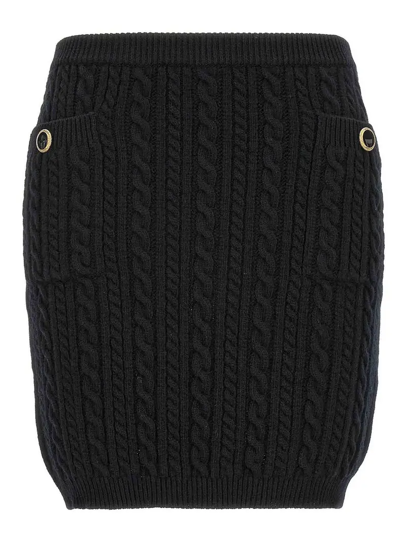 Gonna con bottoni Nero