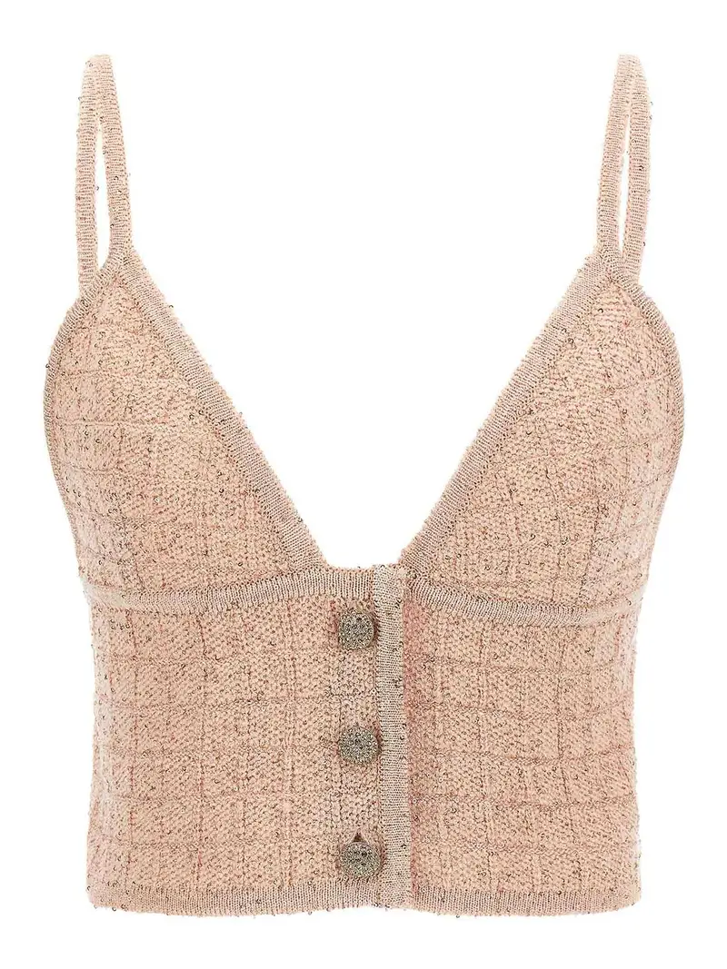 Top con paillettes Color Carne E Neutri