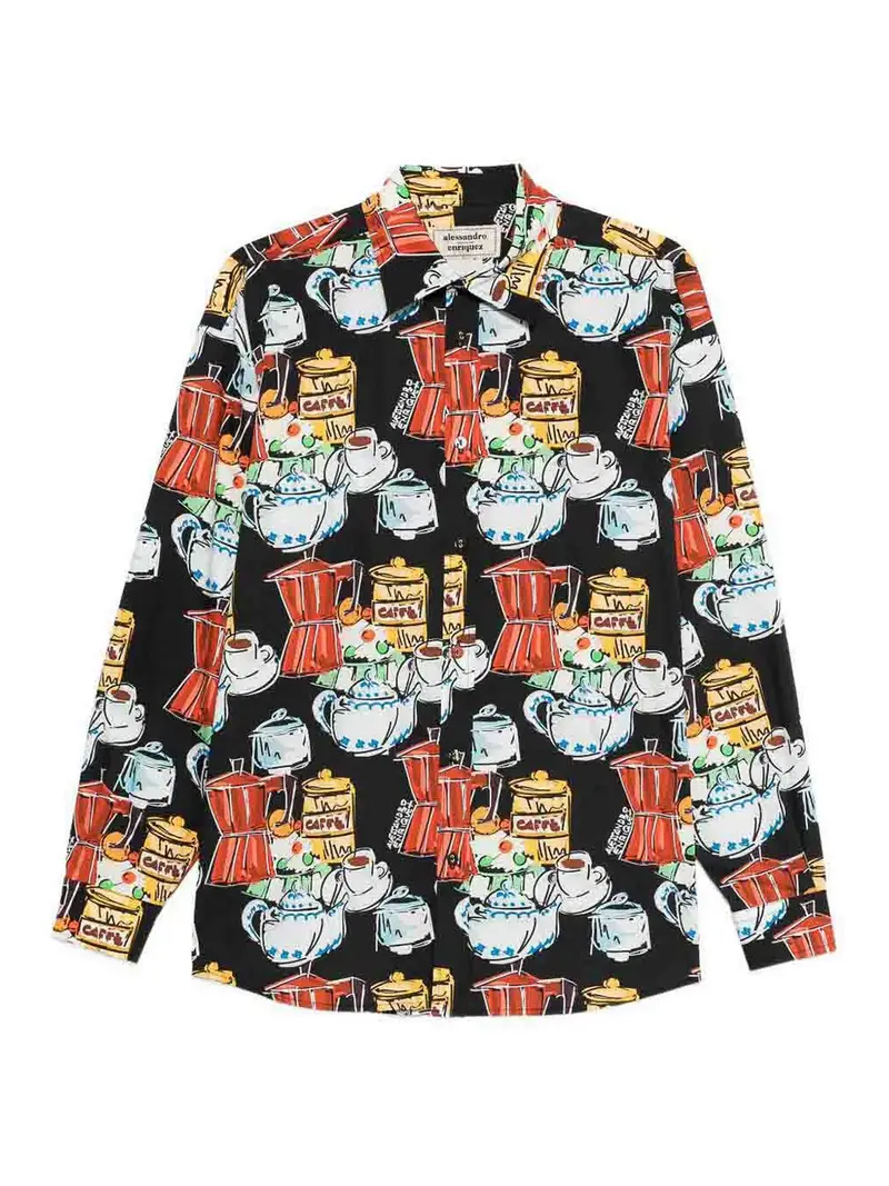 Camicia in cotone stampato Multicolore