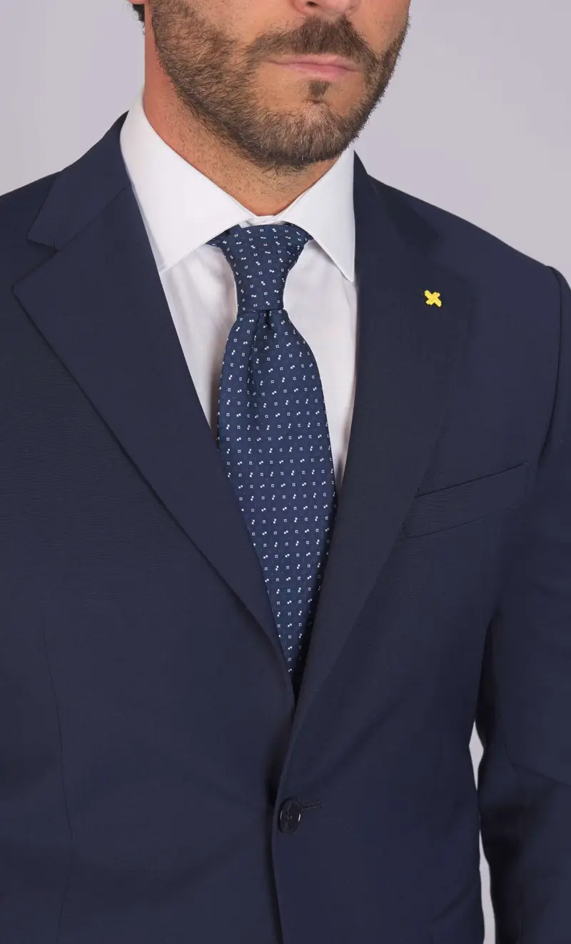 Abito alessandro gilles pura lana tinta unita drop 7, colore blu miniatura 2