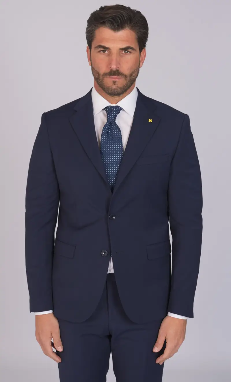 Abito alessandro gilles pura lana tinta unita drop 7, colore blu