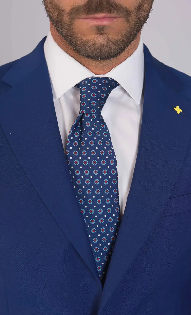 Abito alessandro gilles pura lana tinta unita drop 7, colore bluette miniatura 2