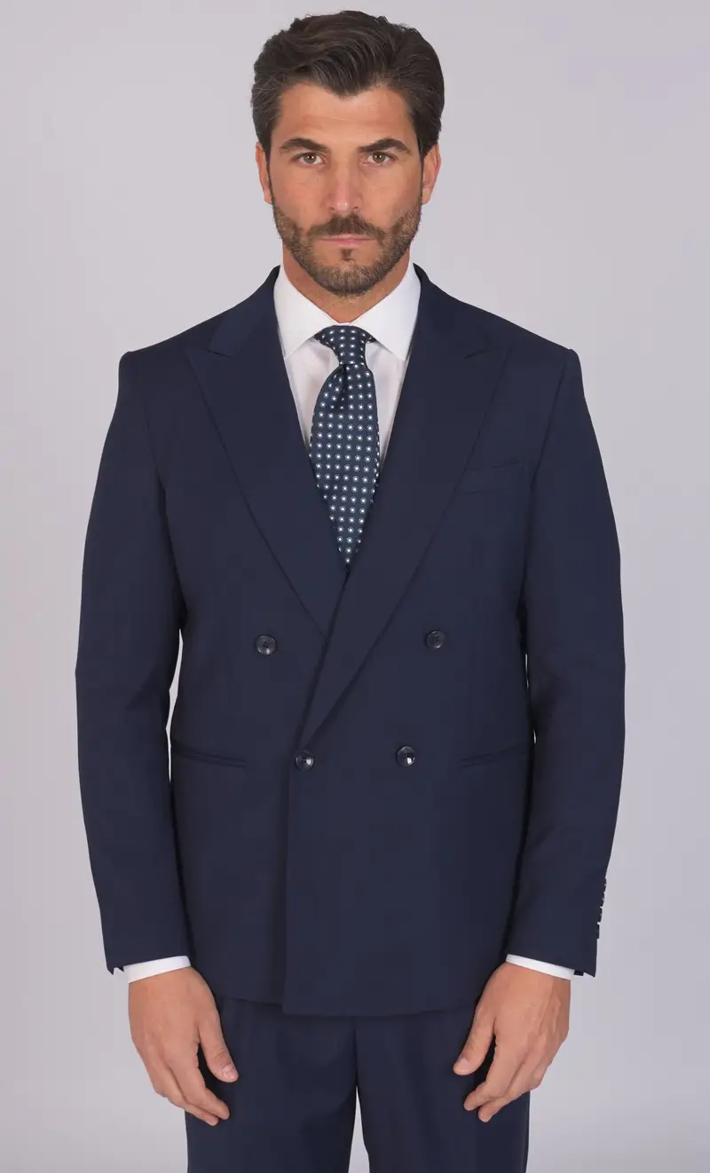 Abito doppiopetto alessandro gilles relaxed fit, colore blu