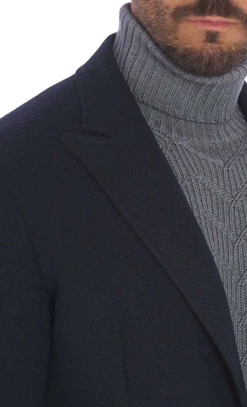 Cappotto alessandro gilles spigato blu, colore blu miniatura 2