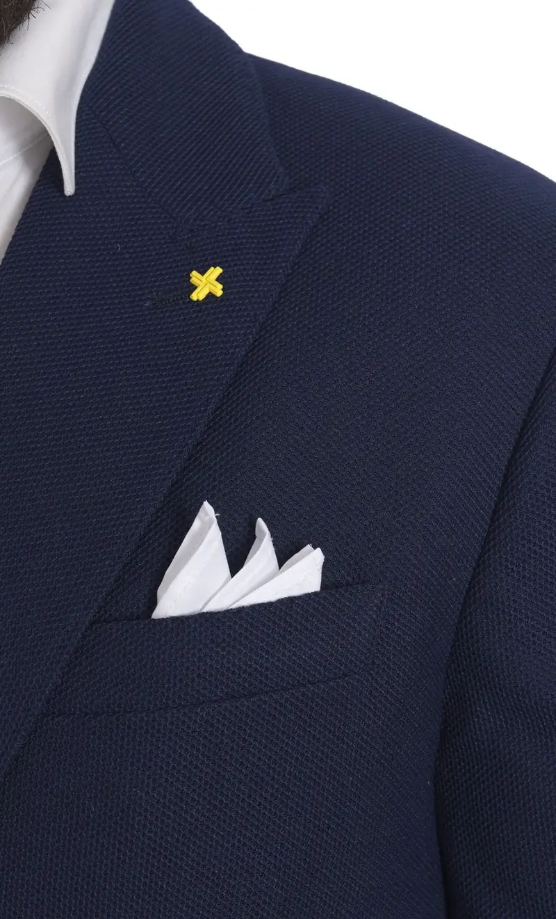 Giacca alessandro gilles operata, colore blu miniatura 2