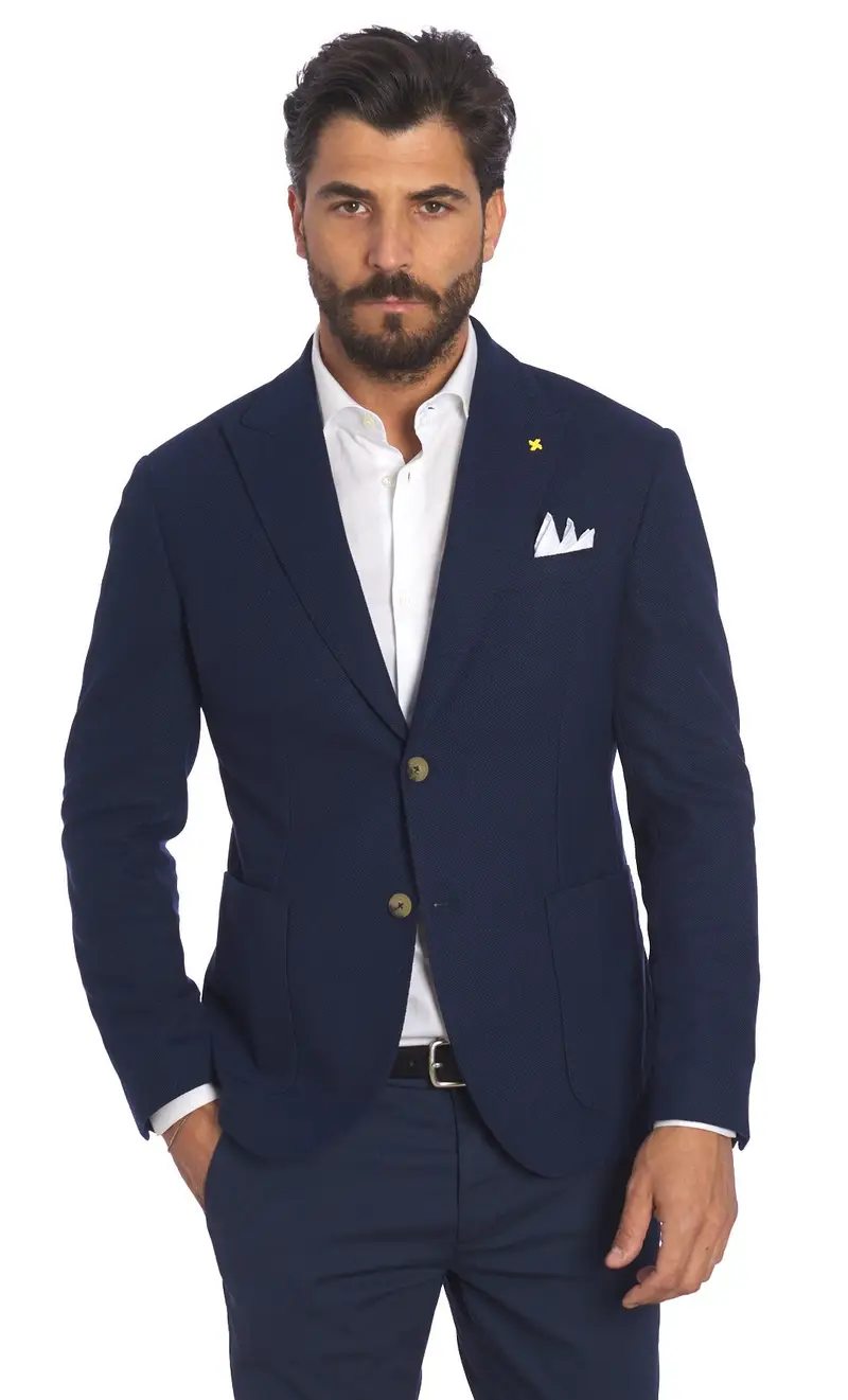 Giacca alessandro gilles operata, colore blu