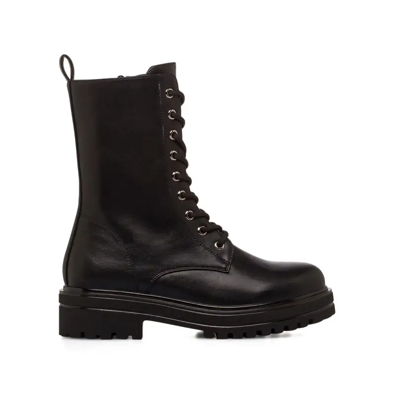 Anfibi neri da donna con lacci