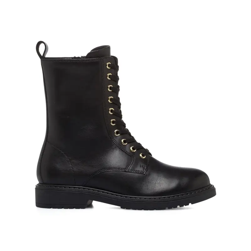 Anfibi neri eleganti in pelle da donna