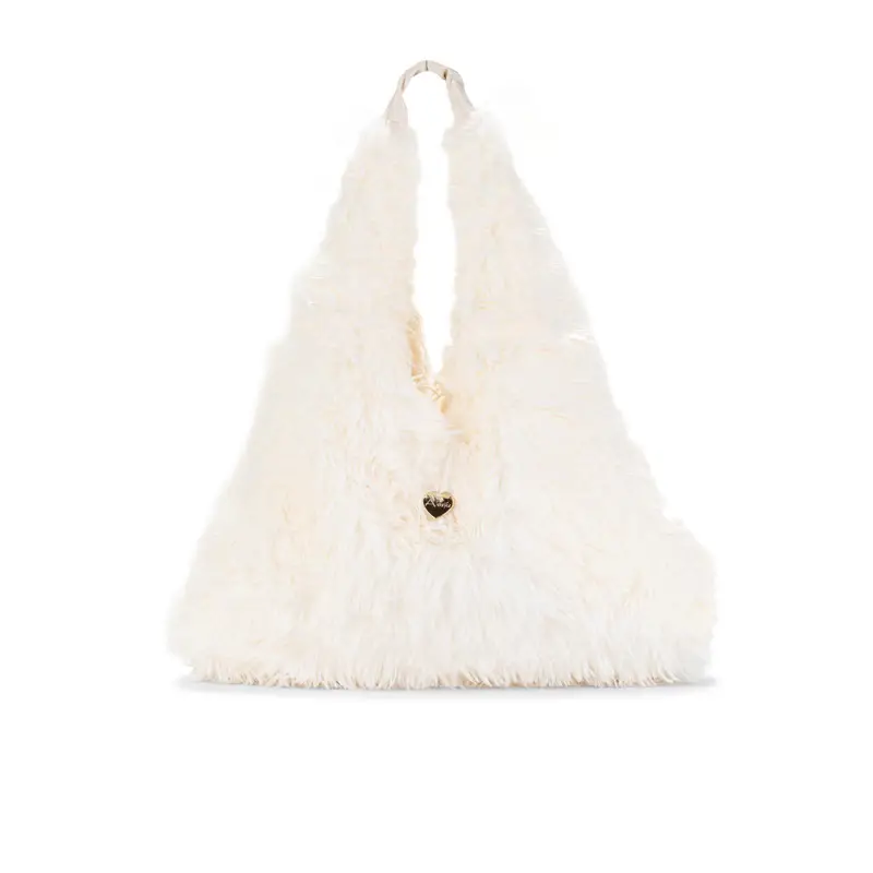 Borsa morbida bianca in peluche