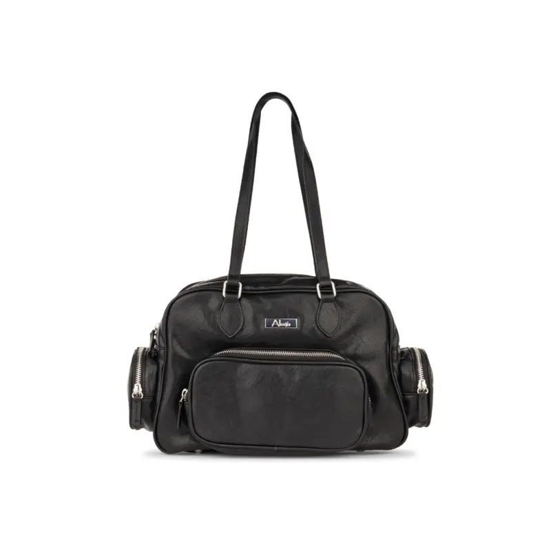 Borsa nera da donna con tasche