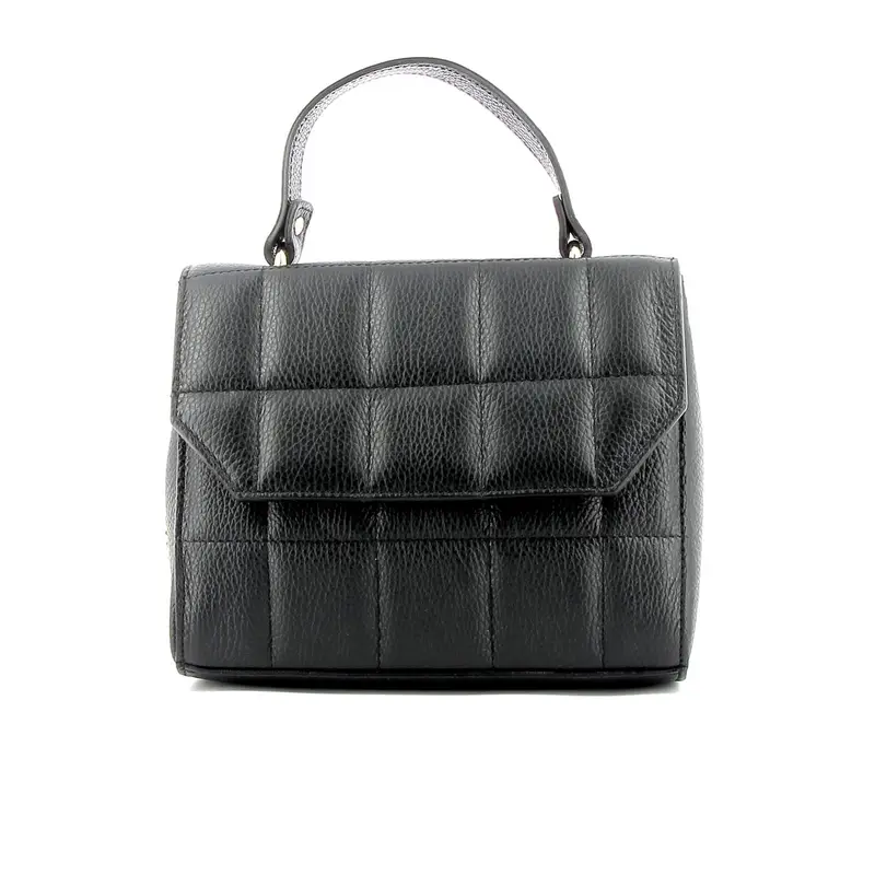 Borsa nera in pelle trapuntata