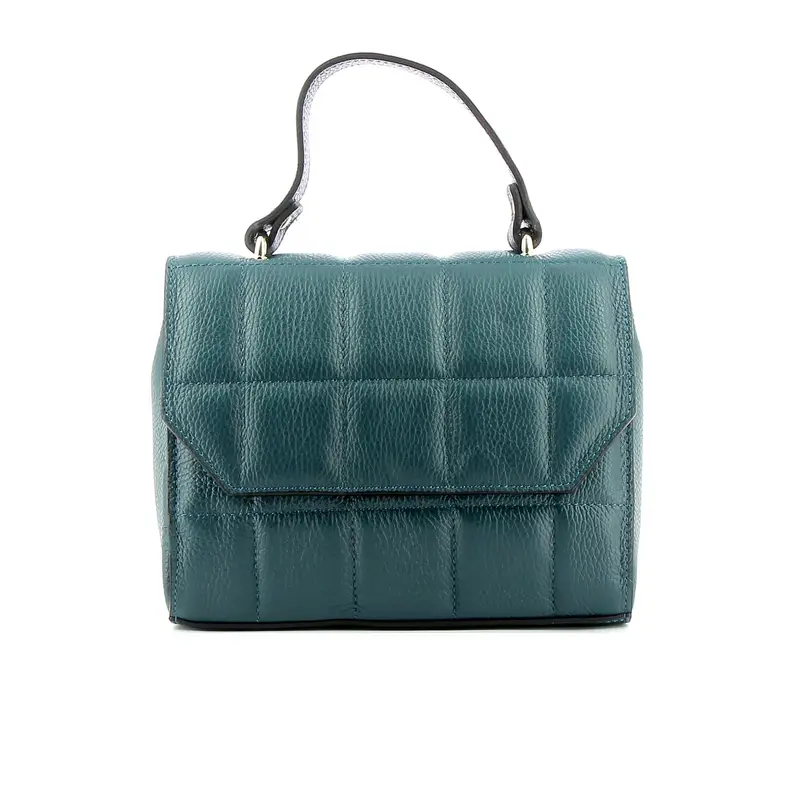 Borsa verde in pelle trapuntata