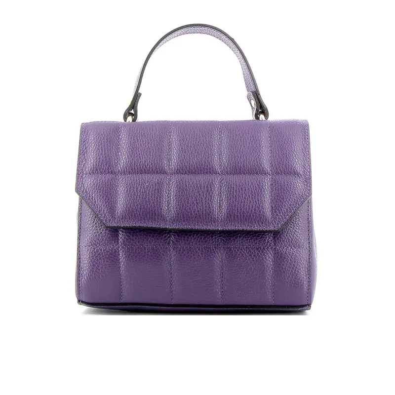 Borsa viola in pelle trapuntata