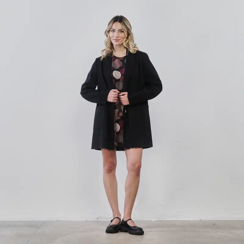 Cappotto leggero nero da donna con tasche