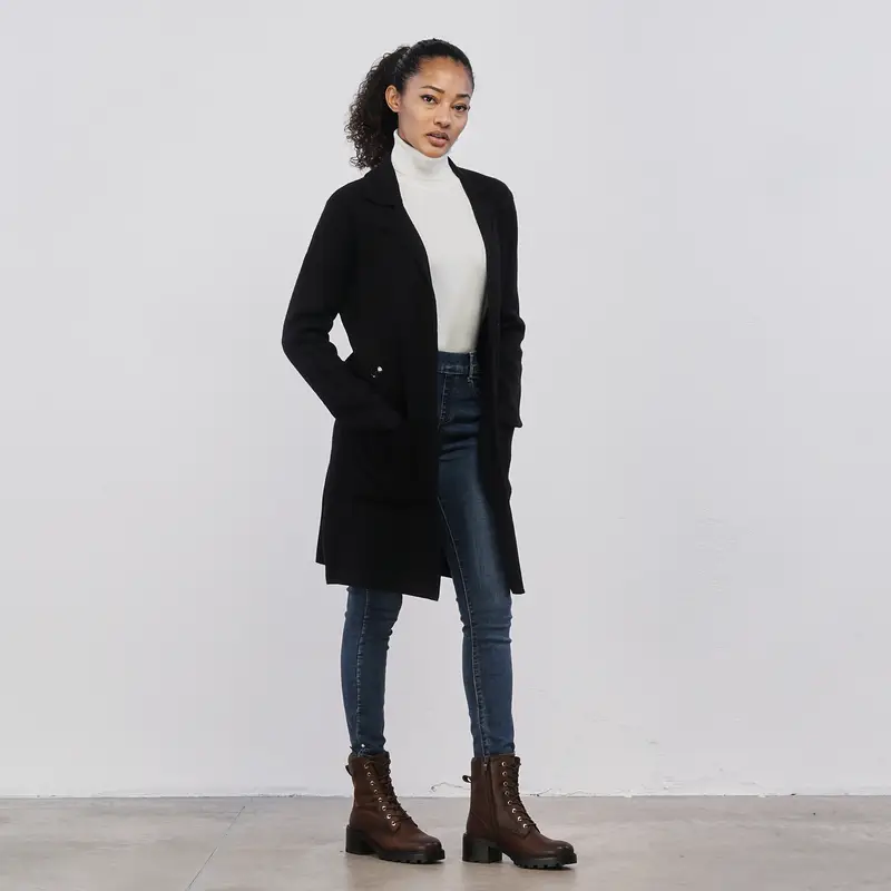 ALESYA Cardigan Donna Nero 3849596