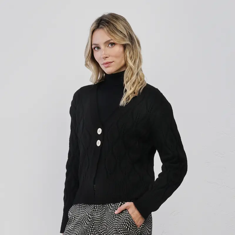 ALESYA Cardigan Donna Nero 3628430