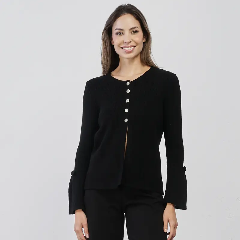 ALESYA Cardigan Donna Nero 3398907